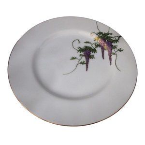 Koshida Wisteria Garland Hand Painted Vintage Luncheon Tea Dessert Plate EUC